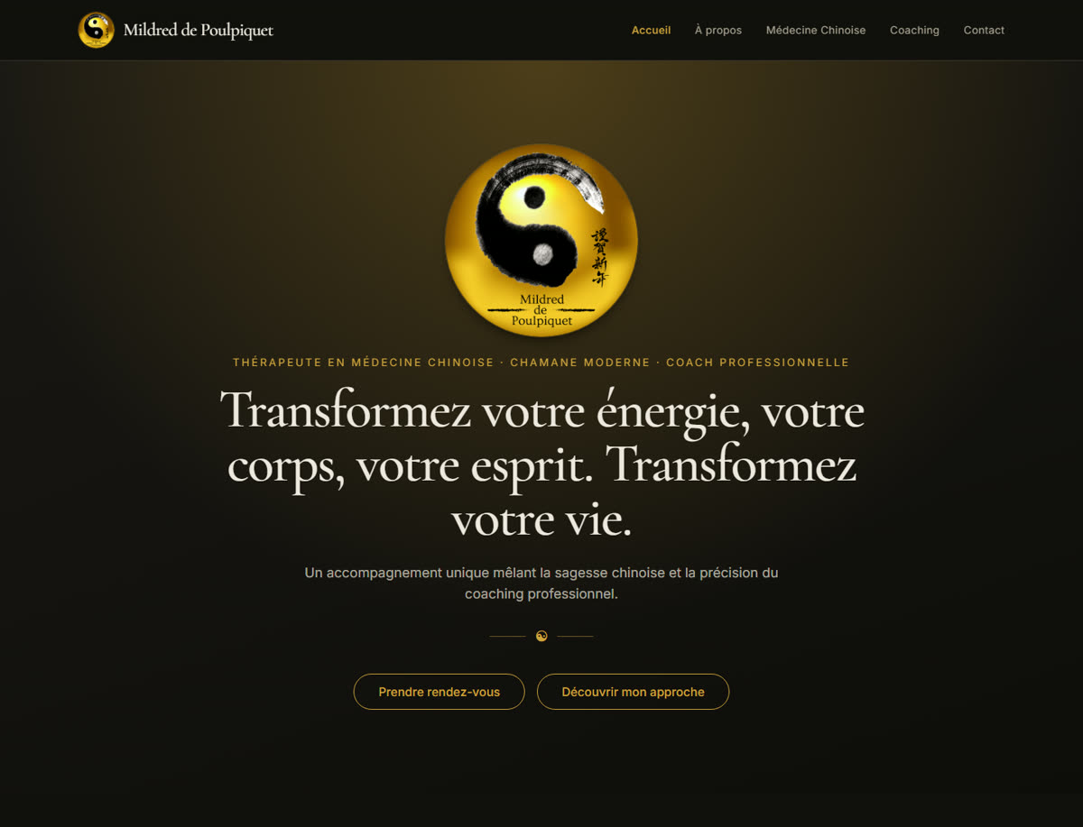 Aperçu du site internet du cabinet Mildred de Poulpiquet