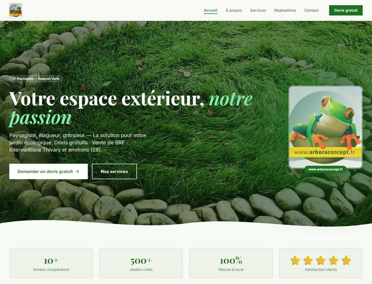 Aperçu du site internet Arbora Concept — paysagiste Sylvain